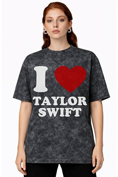 SEVBANO I Love Taylor Swift Singer Printed Unisex Oversized Vintage Washed T-...