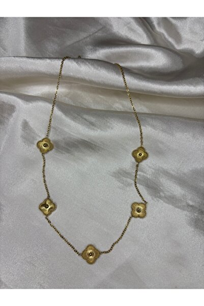 staınless steel Aaska Boutique & Jewelry Gold Clover Necklace