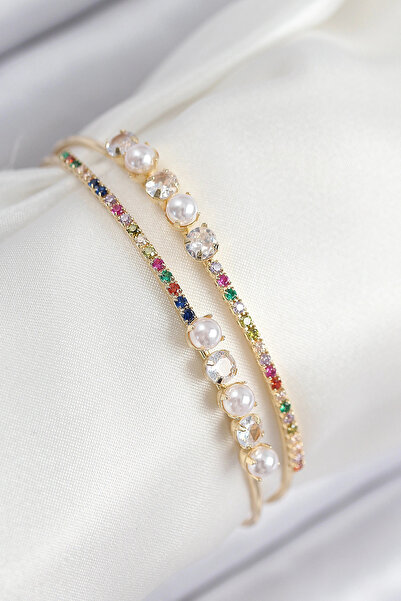 online kapsulavm avm alışveriş Brass Zircon Stone Pearl Model Gold Color Wome...