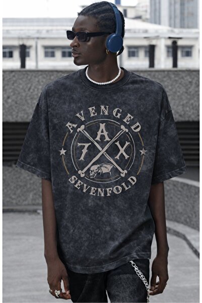 SEVBANO Tricou unisex oversize vintage, lavabil, cu imprimeu Avenged Sevenfol...