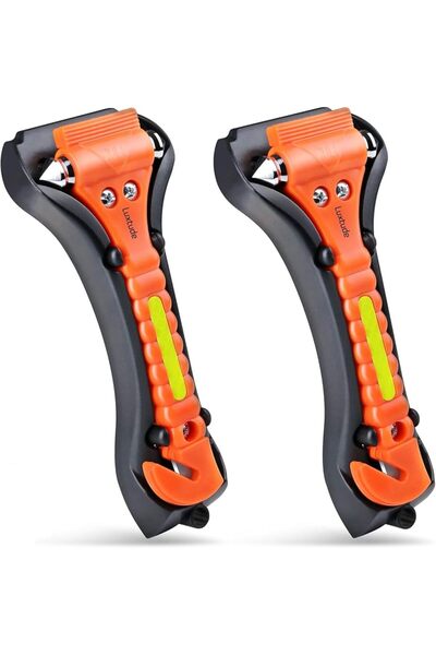 Arabest 2-Pack Car Safety Hammer Seatbelt Cutter, with Window Glass Breaker a...