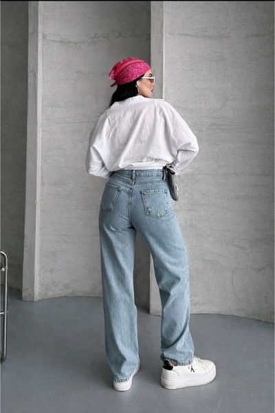 Heyya Women's High-Waist Jean Denim Palazzo Pants