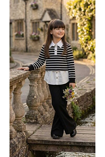 zavera for kids Κοριτσίστικο Σετ Ριγέ με Λεπτομέρειες - Πουκάμισο C Κοντό και...