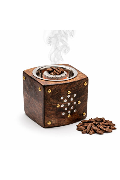DUX Bakhoor Burner Wooden Incense Burner for Oud & Bakhoor with Charcoal Bowl...