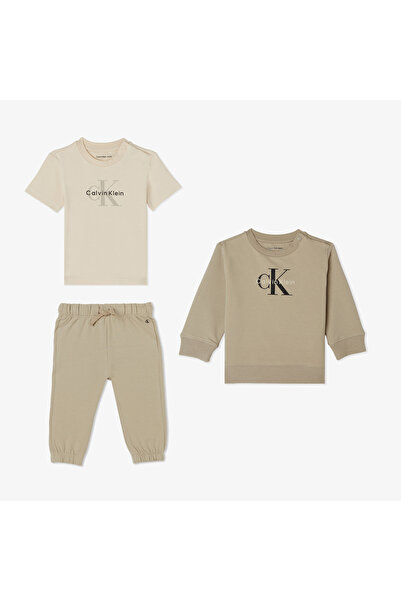 Calvin Klein Monogram Starter Bej Bebek Takımı