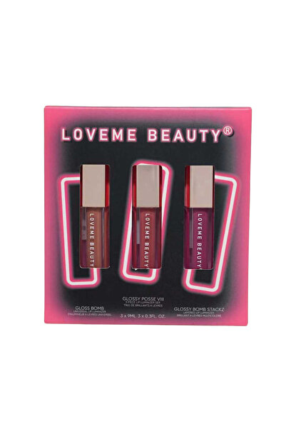 LOVEME BEAUTY مجموعة قلوس بومب: طقم 3 قطع ملمع شفاه لومينايزر لإطلالة ممتلئة ...