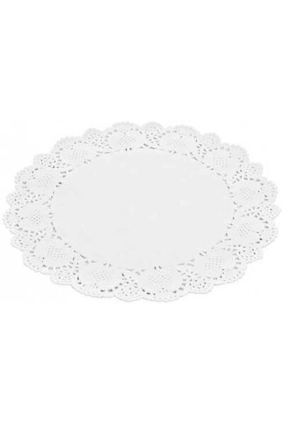 Genel Markalar 28 cm Yuvarlak Kağıt Dantel Tepsi Örtüsü, 100 Adet Set