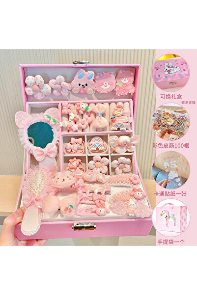 Axpeih مجموعة إكسسوارات شعر للبنات الصغيرات، علبة هدايا، دبابيس شعر، ربطات شع...