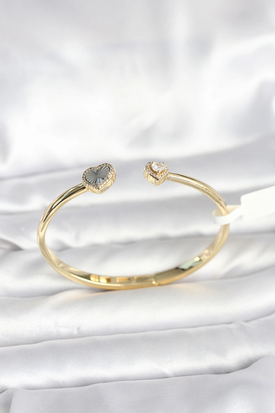 online kapsulavm avm alışveriş Brass Gold Color Heart Model Women's Handcuff ...