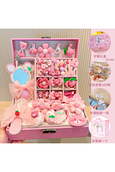 Axpeih مجموعة إكسسوارات شعر للبنات الصغيرات، علبة هدايا، مشابك شعر، ربطات شعر...