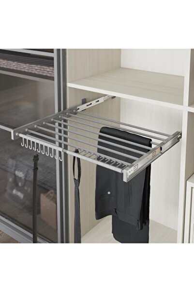 Saatistan Gri Renkli 45cm Teleskopik Raylı Plastik Pantolonluk, Şık ve Kullan...