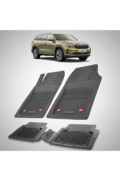 TEAMCAR Συμβατά πατάκια δαπέδου Skoda Kodiaq II 2024-σήμερα | Μαύρο