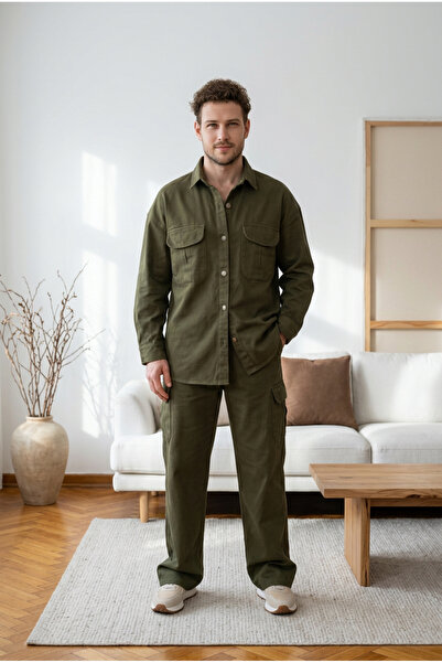 MAABMODA Men's Khaki Color Safari Double Suit