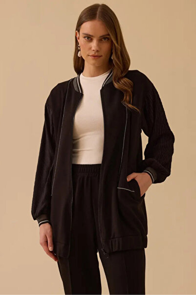 SEÇİL Women's Double Fabric Zipper Jacket - Black