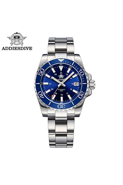 Choice5 Japan 8215 Blue steel ADDIESDIVE Men's Diver's Watch 200m Sapphire Lu...