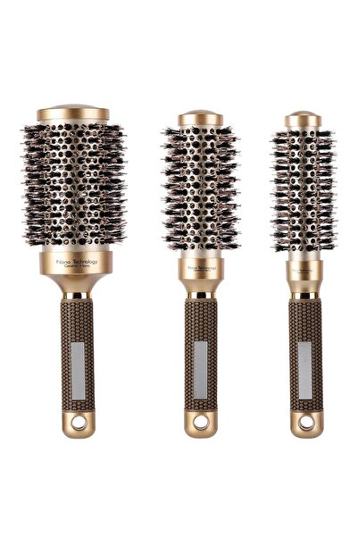 Arabest Boar Bristle Round Brush for Blow Drying, Nano Thermal Ceramic and Io...