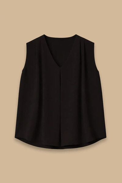 SEÇİL Women's V-Neck Sleeveless Blouse - Black