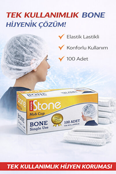 Broken Stone Kutulu Tek Kullanımlık Bone 100 Adet – Hijyenik Saç Koruyucu