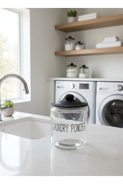 FARALYAHOME صندوق منظف زجاجي بغطاء سعة 3800 مل / حاوية تخزين منظمة