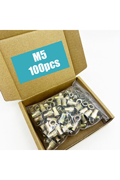Choice5 M5 100pcs M3M4M5M6M8M10M12 Rivet Nuts, Carbon Steel Flat Head Rivet T...