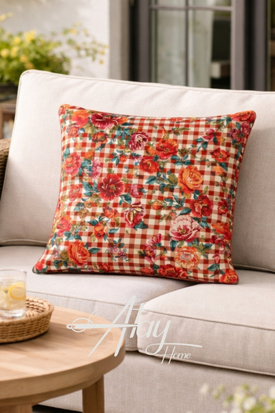 Atay Home Pötikare Kırlent Kılıfı 43x43 cm Dekoratif Yastık Kılıfı 1 Adet