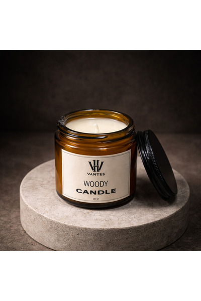 VANTES Woody Kokulu Mum 100 gr – Cam Kavanoz Dekoratif Aromaterapi Mum | Ev D...