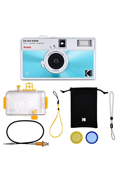 Kodak EKTAR H35N 35mm Filmli Fotoğraf Makinesi- Premium Paket-Sırlı Mavi