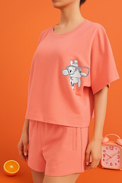 BONY SOCKS Zabavna žirafa za žene T-shirt roze