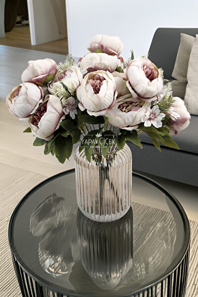 Yapay Çiçek Deposu Artificial Flower 7-Branch Garnished Marseille Rose Arrang...