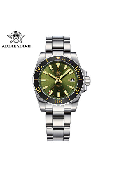 Choice4 Japan 8215 Green steel ADDIESDIVE Men's Diver's Watch 200m Sapphire L...