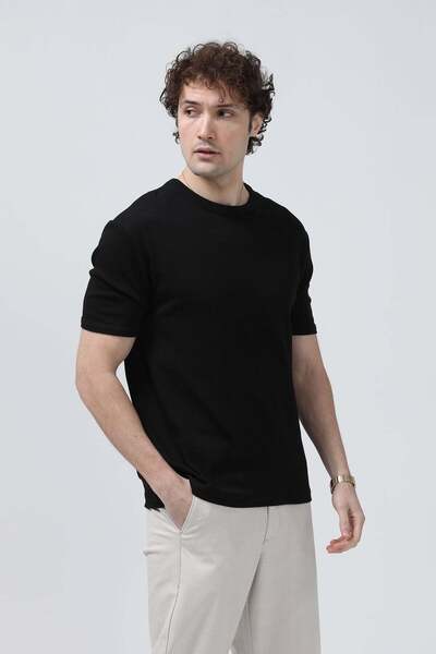 JB John Borners Ανδρικό T-Shirt με λαιμόκοψη Με υφή 100% Βαμβακερό Βαμβάκι τε...