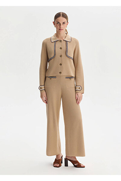 Knitss Beige Organic Mercerized Cotton Knitwear Jacket