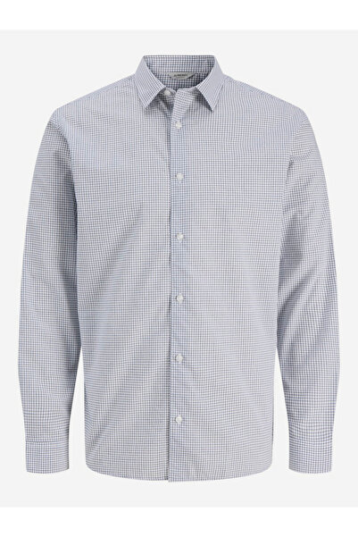 REBEL By Styli White Gavin Checked Spread Collar Shirt