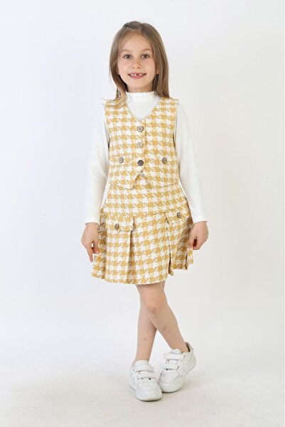 ARBİ kids Costum de sărbătoare din trei piese pentru fete, model Badi, cu fus...