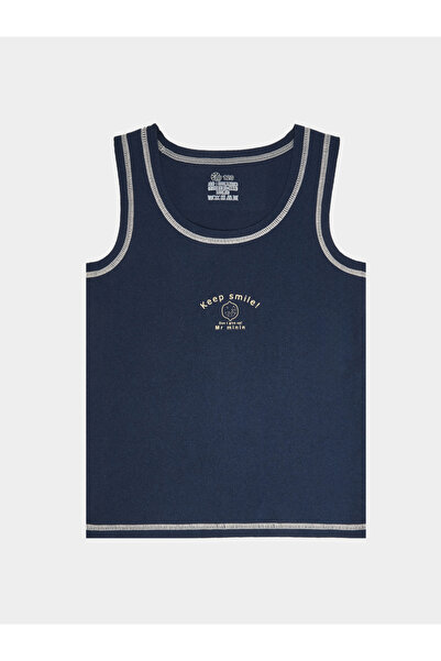 Styli Boys Navy Blue Vest with Contrast Stitching