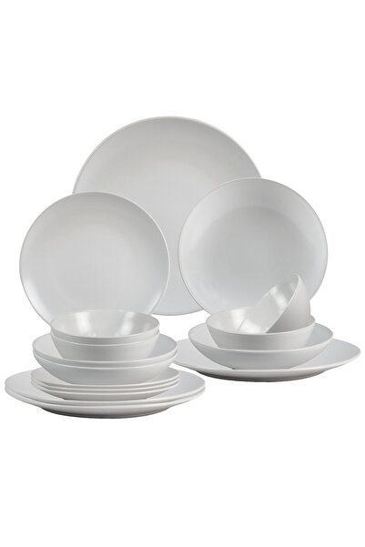 Cesiro Σετ farfurii 16 piese, pentru 4 persoane, SonwWhite, Cesiro, Alb Mat
