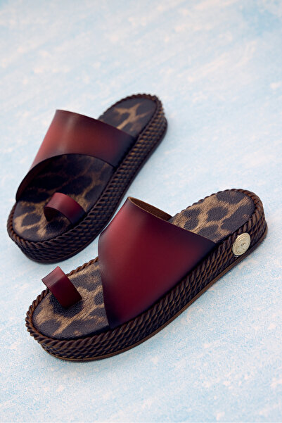 Tonny Black Ženske crvene PU đon udobne japanke Papuče