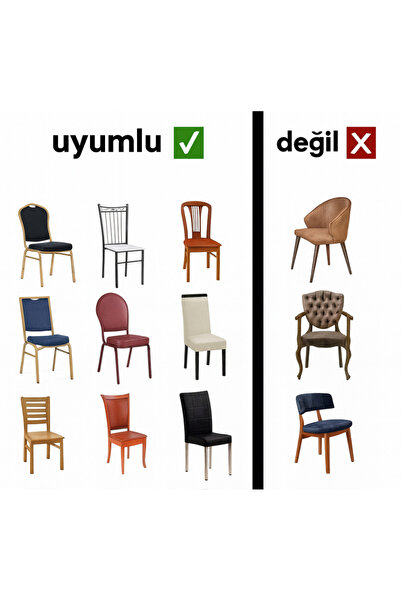 ELHAS Likrali Kumaş pitikare Desenli Sandalye Örtüsü, Lastikli, Esnekli,kaliteli Sandalye Kılıfı 1 Adet