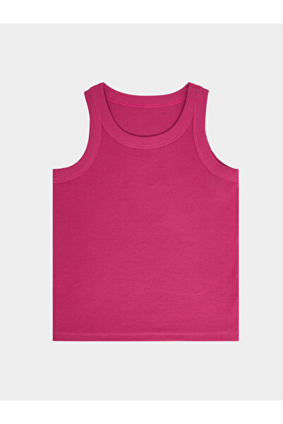 Styli سترة قطن مضلّع باللون الوردي الداكن للبنات