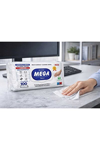 ABS set 4 of Șervețele Umede Mega XLarge cu Oțet & Bicarbonat – 100 buc