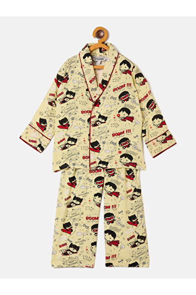Stylo Bug By Styli Boys Superhero Printed Rayon Shirt and Pyjama Set