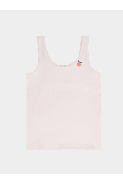 Styli Girls Pink Cotton Embroidered Vest