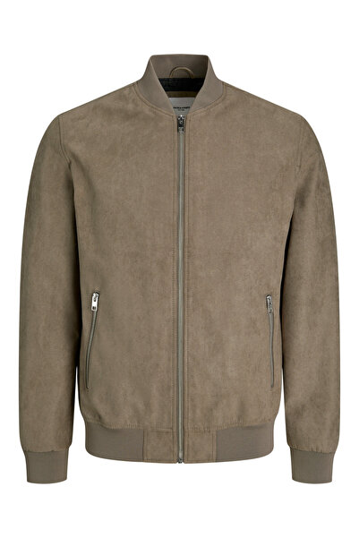 Produkt By Styli Khaki Faux Suede Bomber Jacket