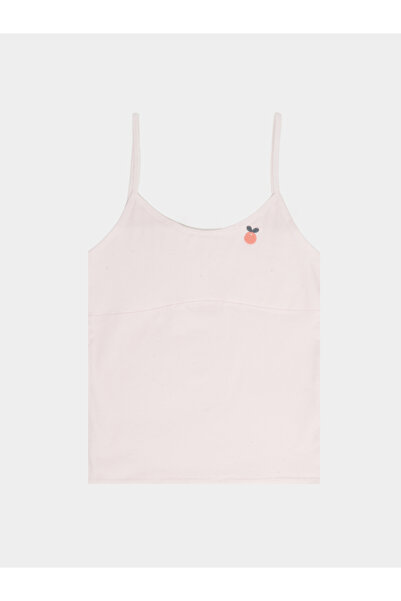 Styli Girls Pink Cotton Embroidered Vest