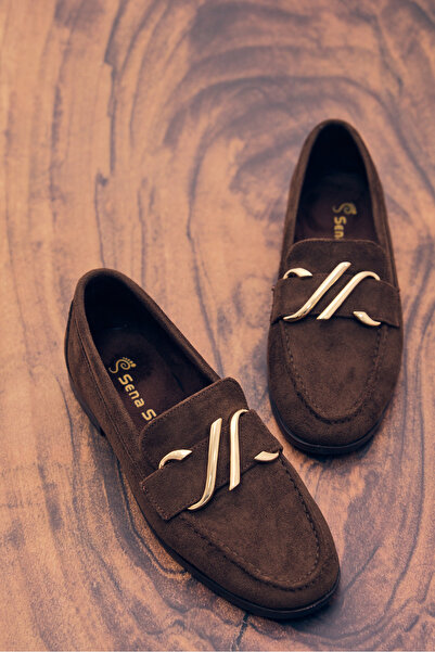 Tonny Black Ženske smeđe cipele Loafer cipele Koža sa kopčom, udoban potplat,...