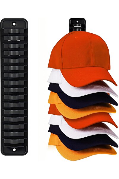 Arabest Wall-mounted storage rack, suitable for baseball caps (black)