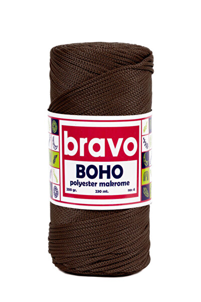Bravo Poliester Makrame Br:4 - Gorka kafa 210 Poliester Makrame Konac - 200 g...