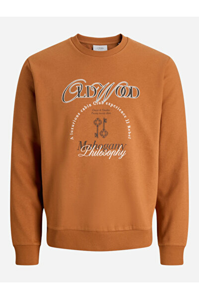 Jack & Jones سويت شيرت مطبوع برقبة دائرية بلون الصدأ