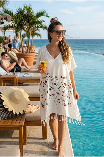 cottonheim %100 Pamuk Organik Bambu Dokuma Pareo – Standart Beden Salaş Plaj ...