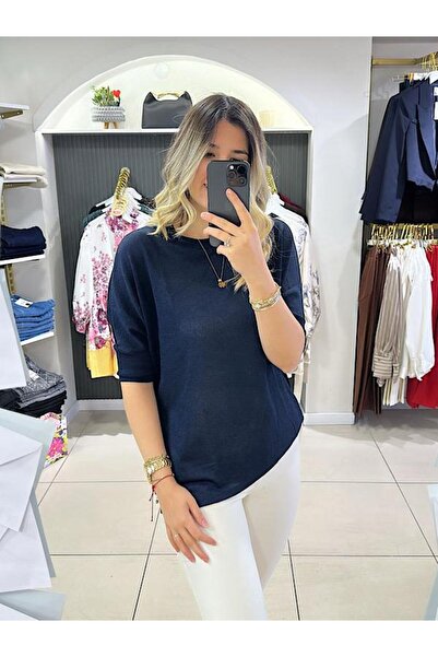 Kadın İnce Geniş Bedenede Uyumlu Oversize Tunik Triko